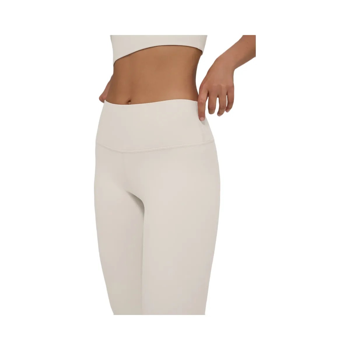 Alo Women's Alosoft High-Waist 7/8 Highlight Legging - Bone - HypeFly India View 2