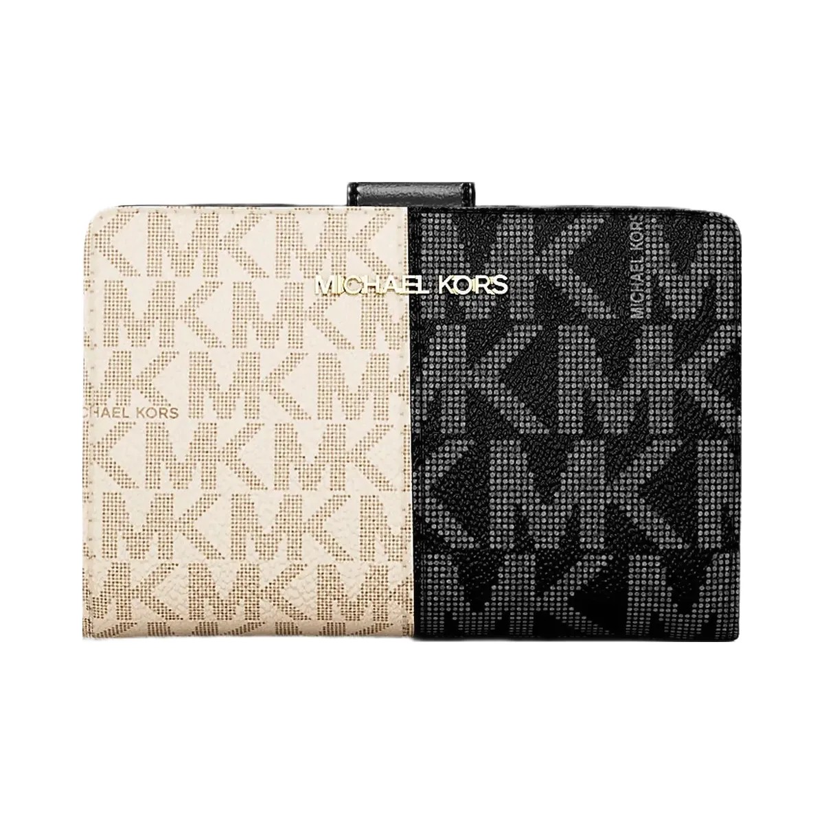 Michael Kors Jet Set Medium Two-Tone Logo Wallet Black Combo - HypeFly India View 1