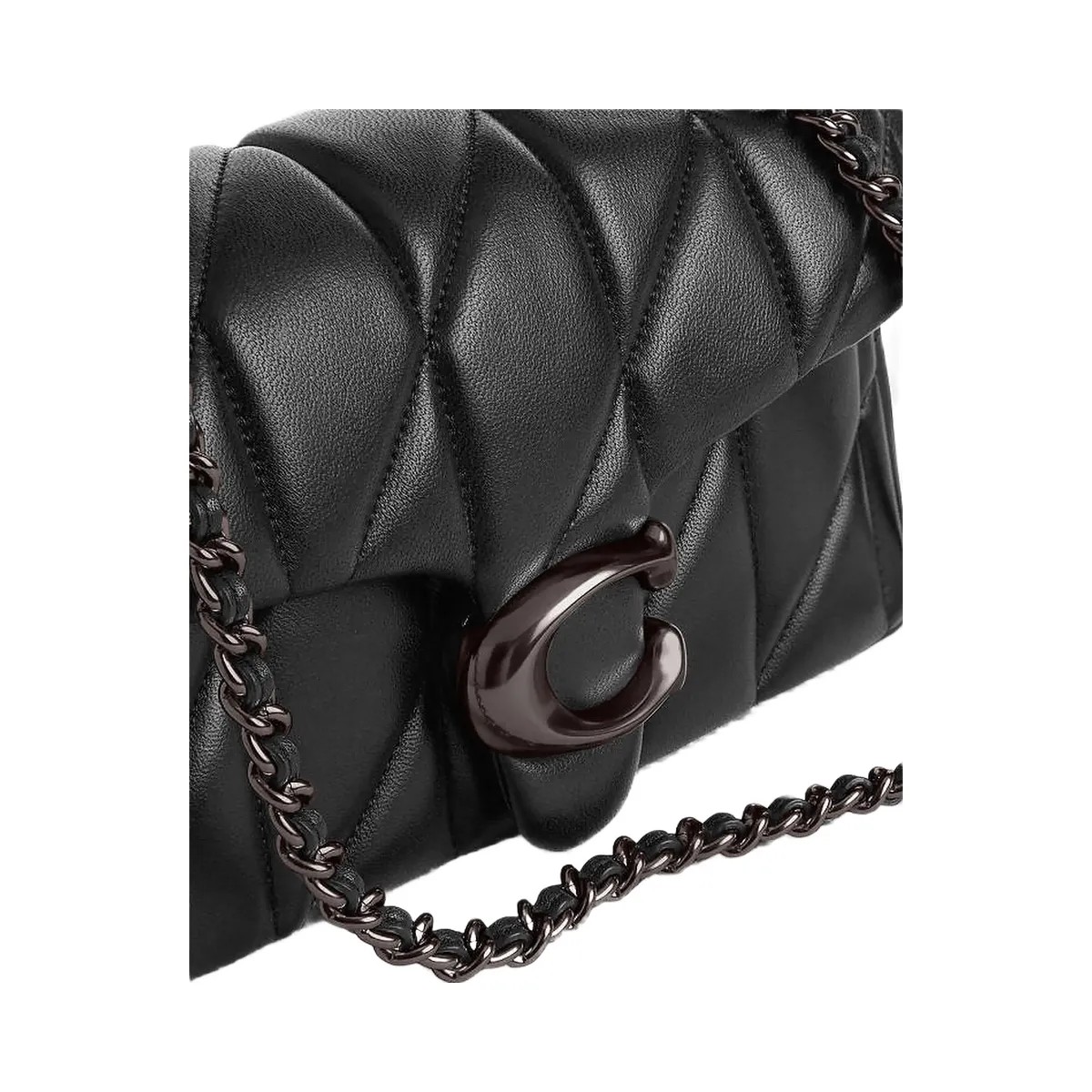 Coach Tabby Shoulder Bag 20 With Pillow Quilting Nappa Leather-Pewter-Black - HypeFly India View 3