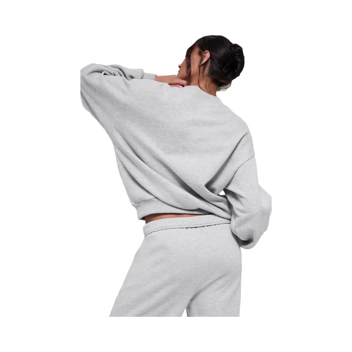 Alo Women's Accolade Crew Neck Pullover - Athletic Heather Grey - HypeFly India View 3