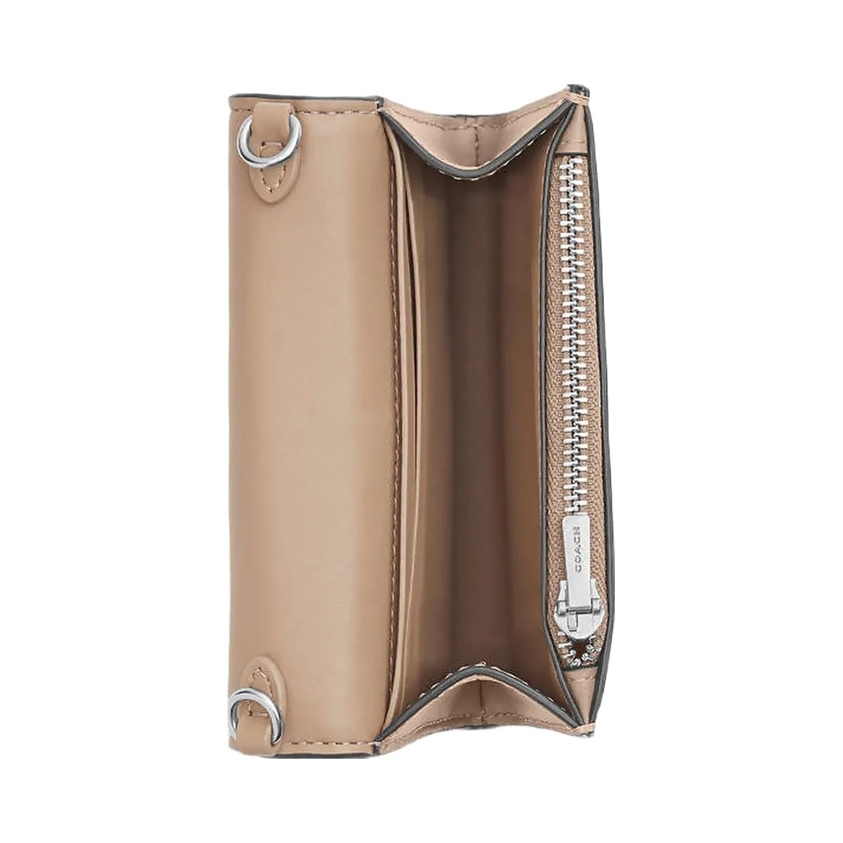 Coach Mini Envelope Wallet With Strap Embossed Crocodile-Silver-Stone - HypeFly India View 2