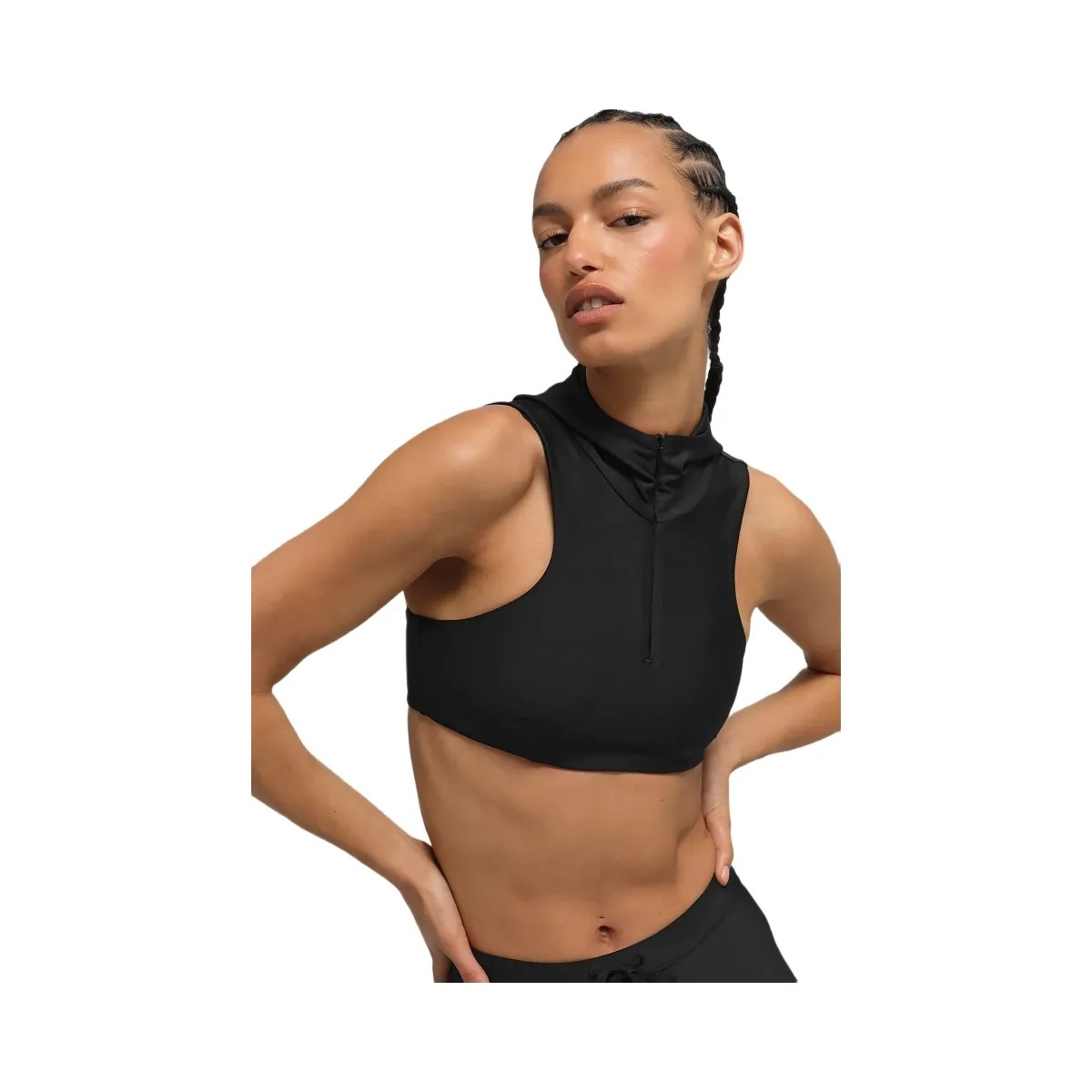 Alo Women's Airlift Light Speed Hooded Bra - Black - HypeFly India View 1