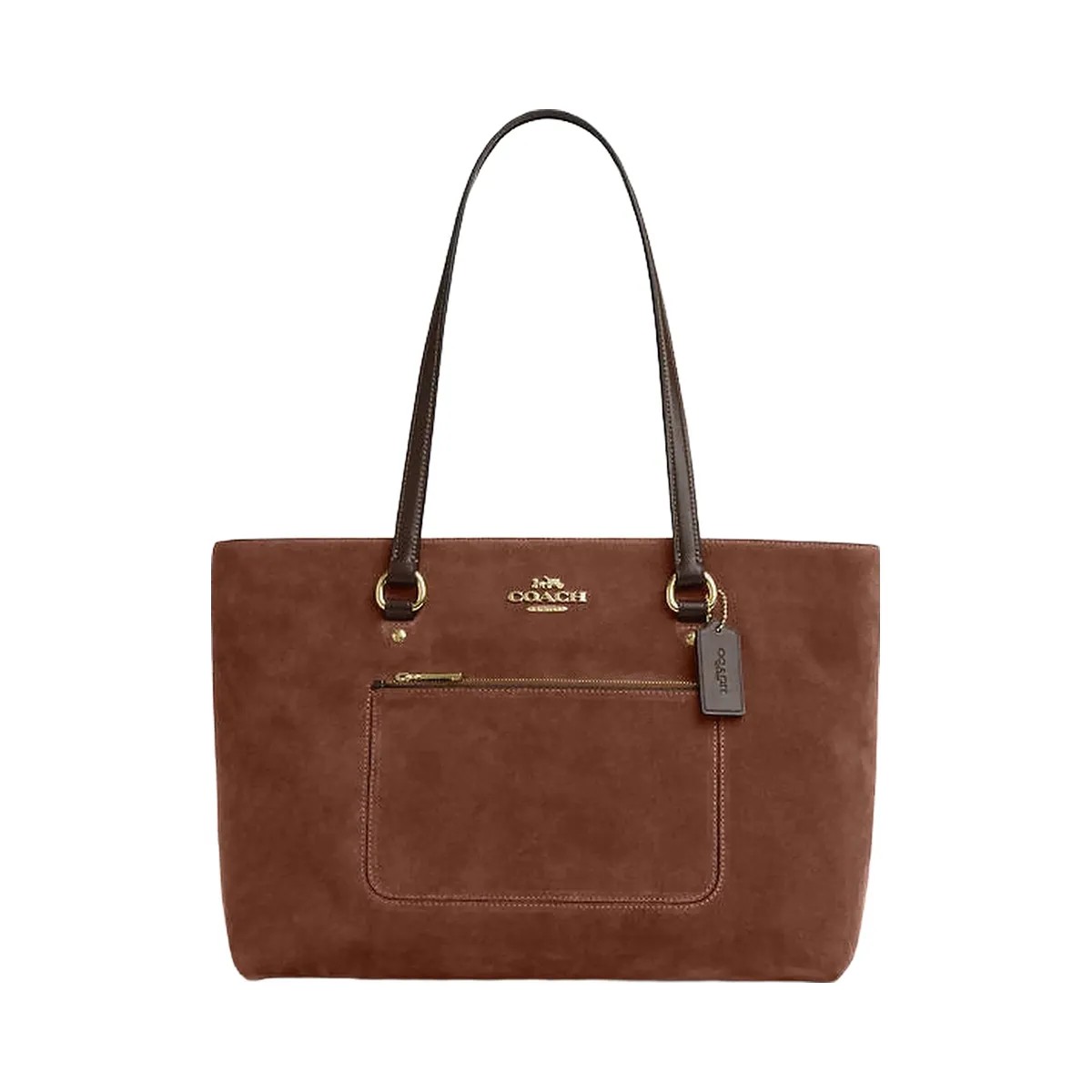 Coach Station Tote Bag Suede-Im-Vintage Brown - HypeFly India View 1