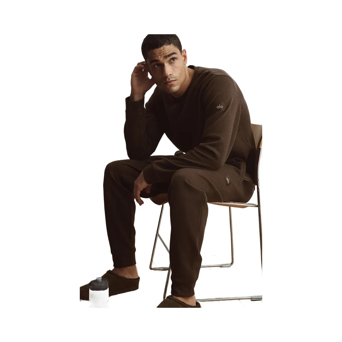 Alo Men's Waffle Lounge Jogger - Espresso - HypeFly India View 5