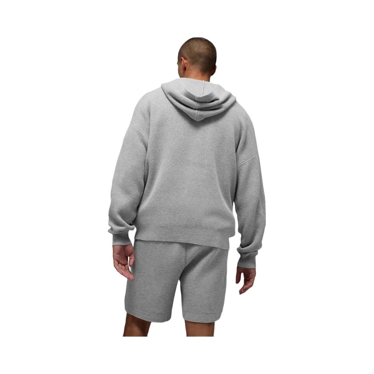 Alo Men's Sports Club Sweater Knit Hoodie - Athletic Heather Grey - HypeFly India View 3