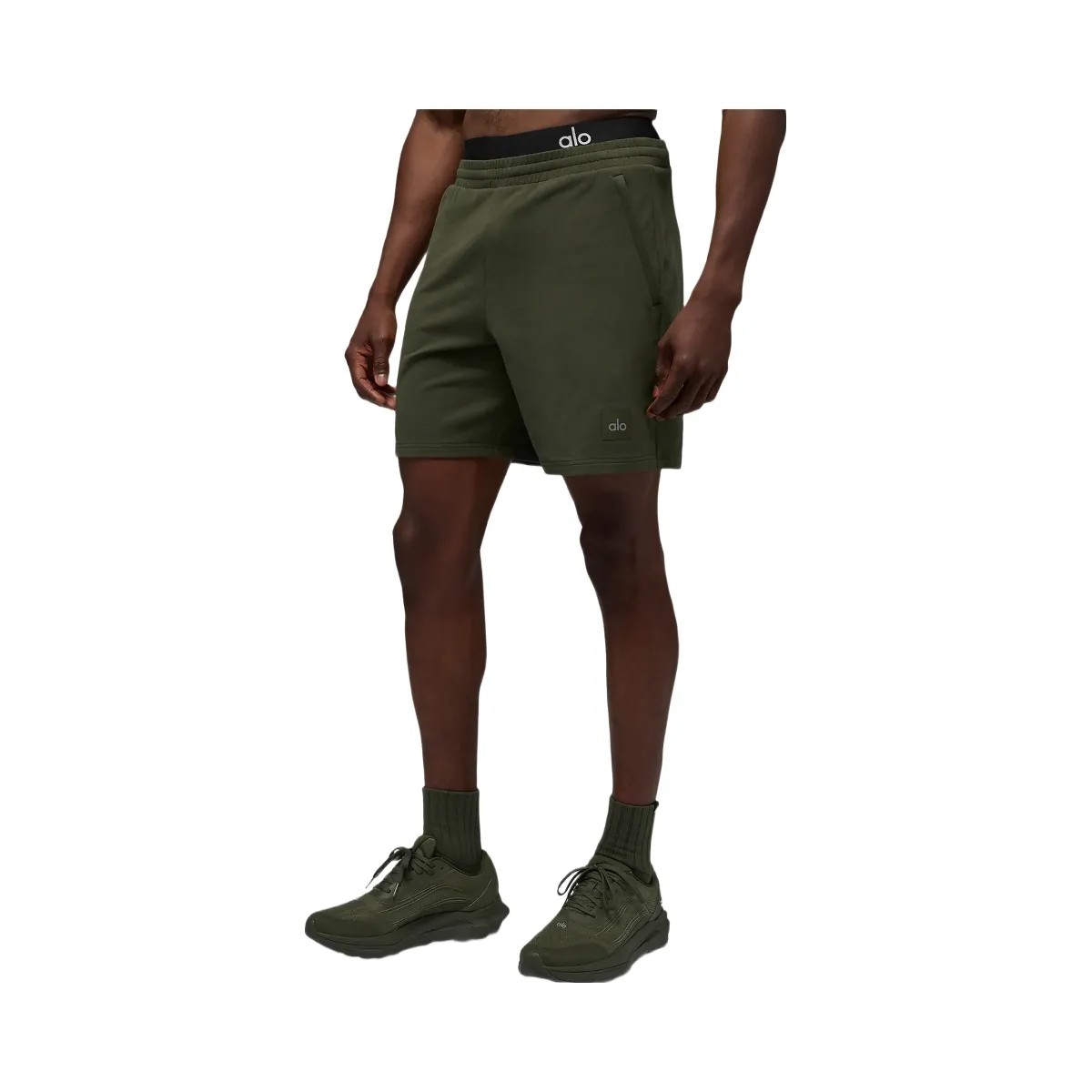 Alo Men's 7" Double Take Short - Green Olive - HypeFly India View 3