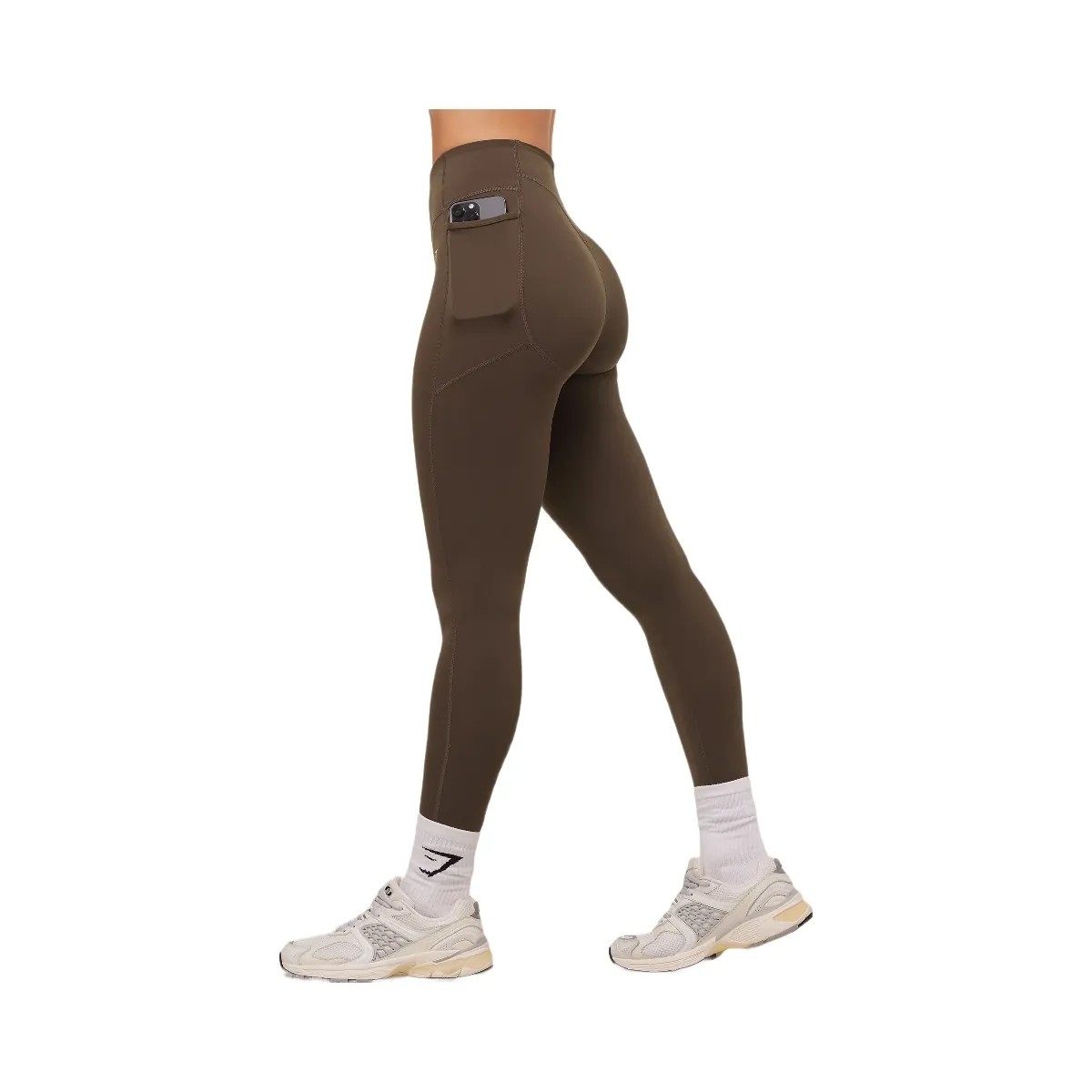 Gymshark Lifting Pocket Leggings - Archive Brown - HypeFly India View 3