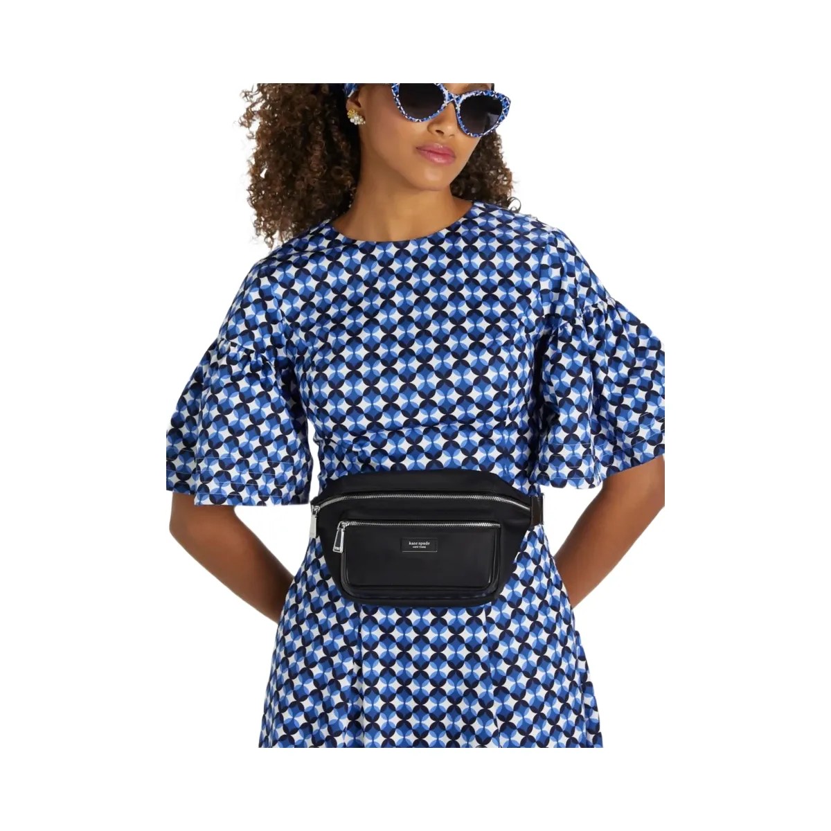 Kate Spade Sam Icon Ksnyl Nylon Medium Belt Bag Black - HypeFly India View 2