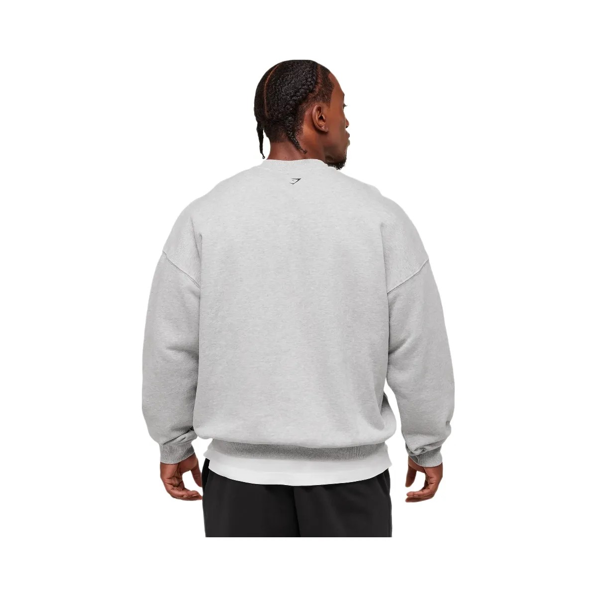 Gymshark Fade Graphic Crew - Light Grey Core Marl - HypeFly India View 2