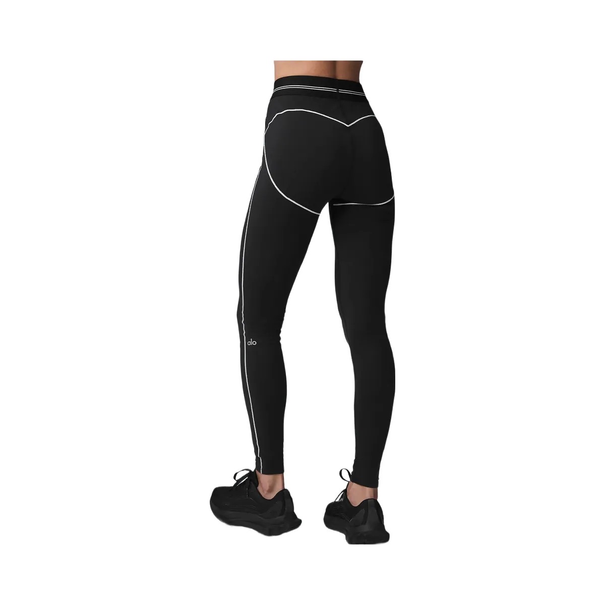 Alo Women's Airbrush High-Waist Heart Throb Legging - Black/White - HypeFly India View 5