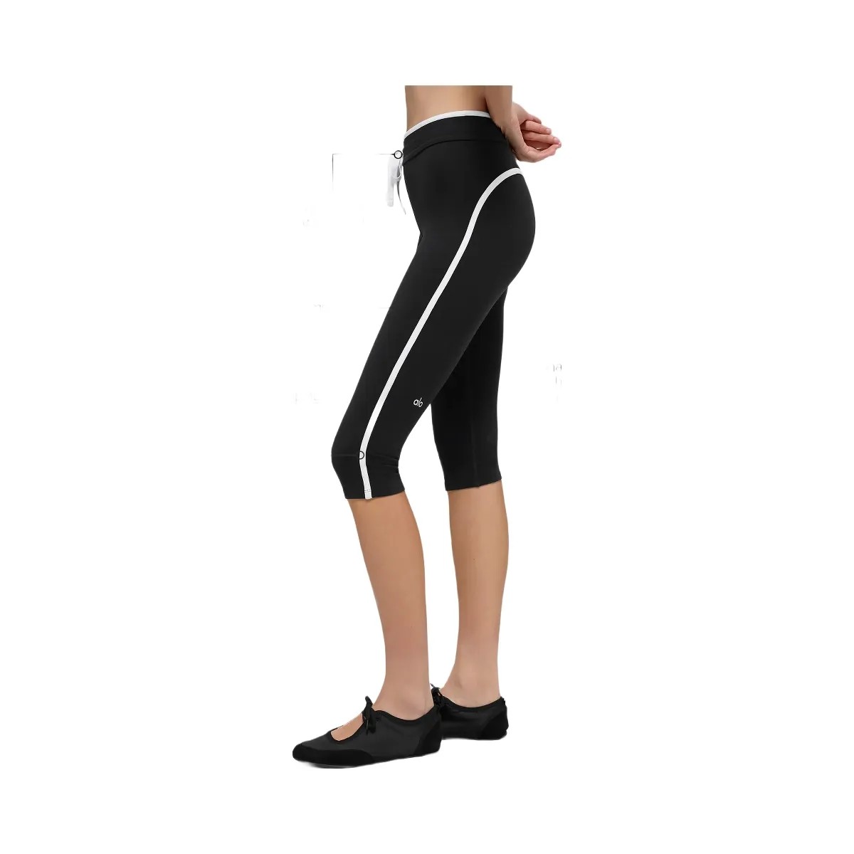 Alo Women's Airbrush High-Waist Race Pace Capri - Black/White - HypeFly India View 1