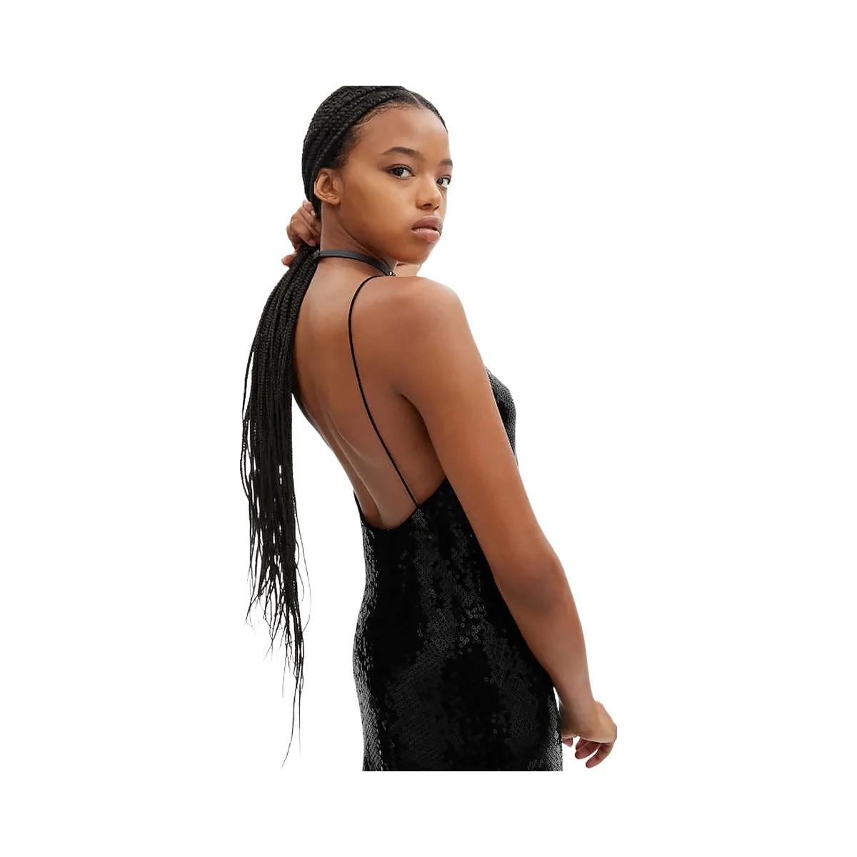 Coach Sequin Short Cami Dress Black - HypeFly India View 2