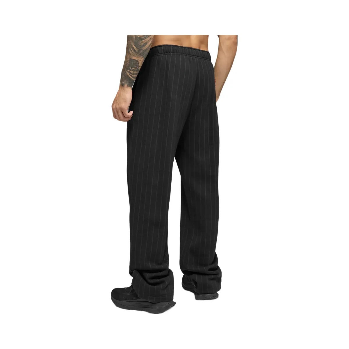 Alo Men's Pinstripe Straight Leg Sweatpant - Black Pinstripe - HypeFly India View 4