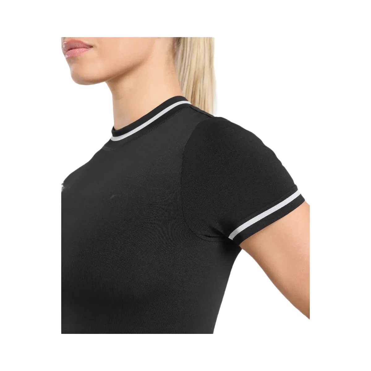 Gymshark Contrast Seamless Midi Tee - Black - HypeFly India View 6