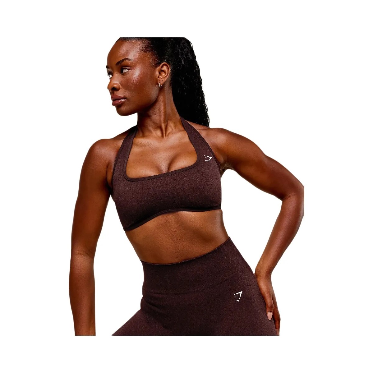Gymshark Adapt Fleck x Whitney Halterneck Sports Bra - Cherry Purple/Rich Maroon - HypeFly India View 5