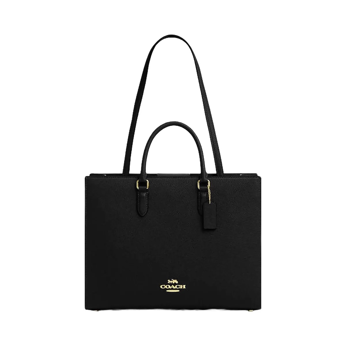 Coach Maggie Tote Bag Pebbled Leather-Gold-Black - HypeFly India View 1