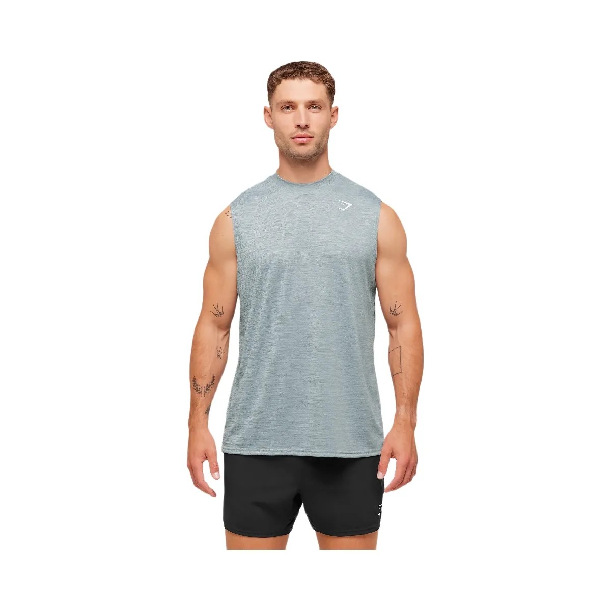 Gymshark Arrival Oversized Tank - Smoke Blue/Denim Grey - HypeFly India View 5
