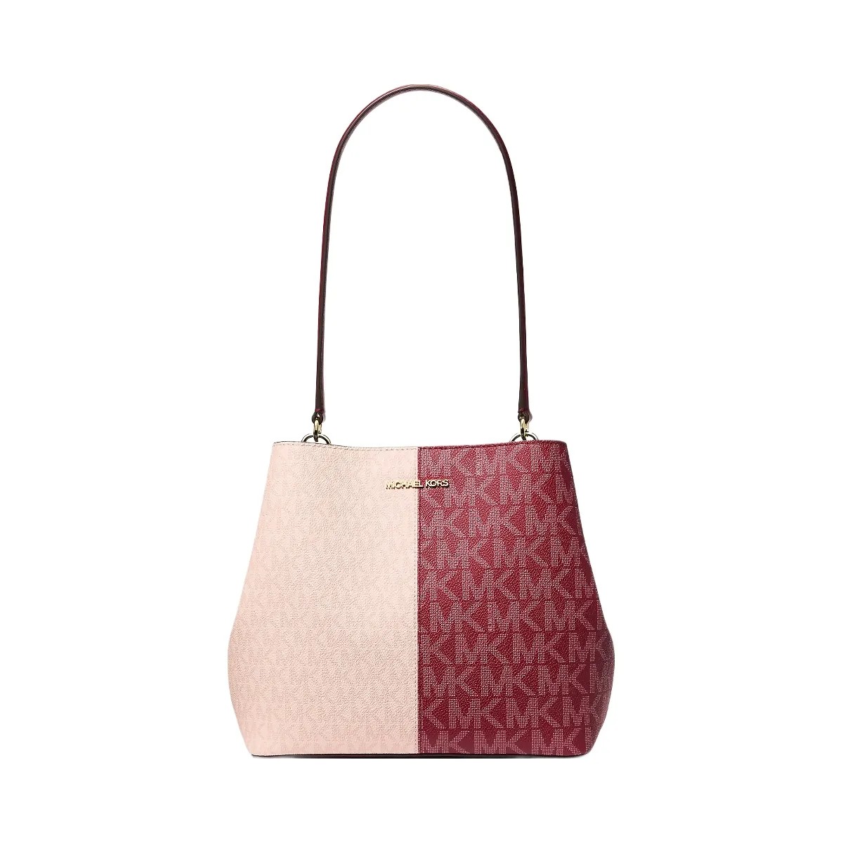 Michael Kors Pratt Medium Two-Tone Signature Logo Shoulder Bag Cherry Multi - HypeFly India View 1