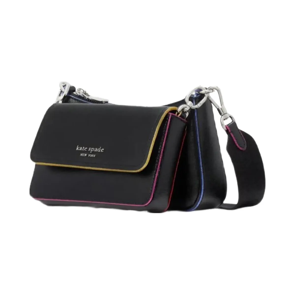 Kate Spade Double Up Glitter Edge Crossbody Black Multi - HypeFly India View 3