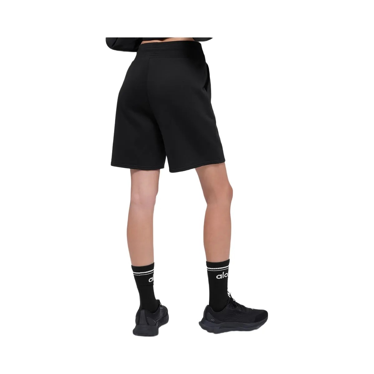 Alo Women's High-Waist Easy Sweat Short - Black - HypeFly India View 2