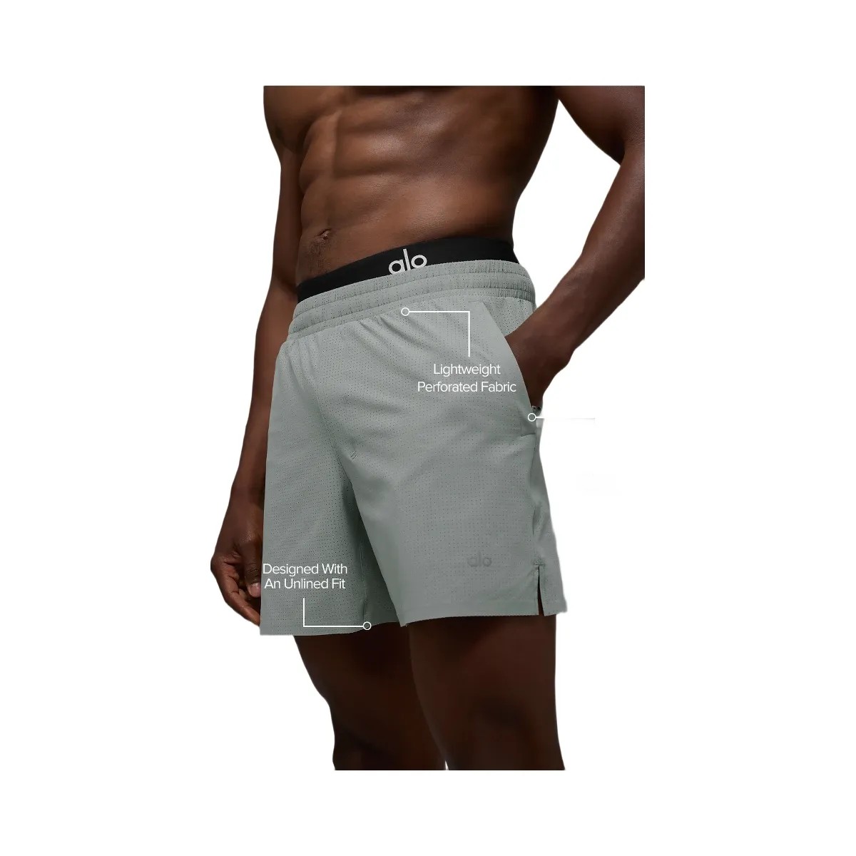 Alo Men's 5" Traction Running Short - Lunar Grey - HypeFly India View 2