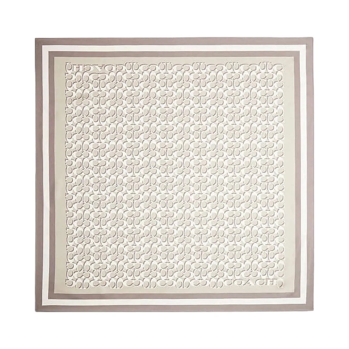 Coach Signature Silk Square Scarf Silk-Bone - HypeFly India View 1
