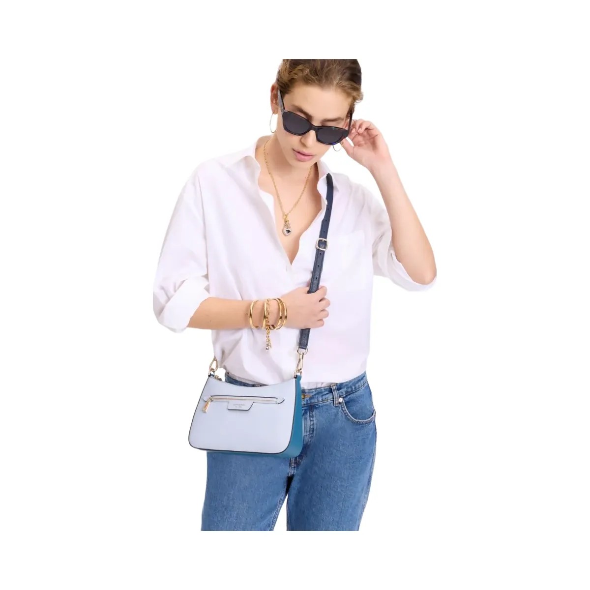 Kate Spade Hudson Colorblocked Convertible Crossbody Pale Sapphirine Mult - HypeFly India View 3