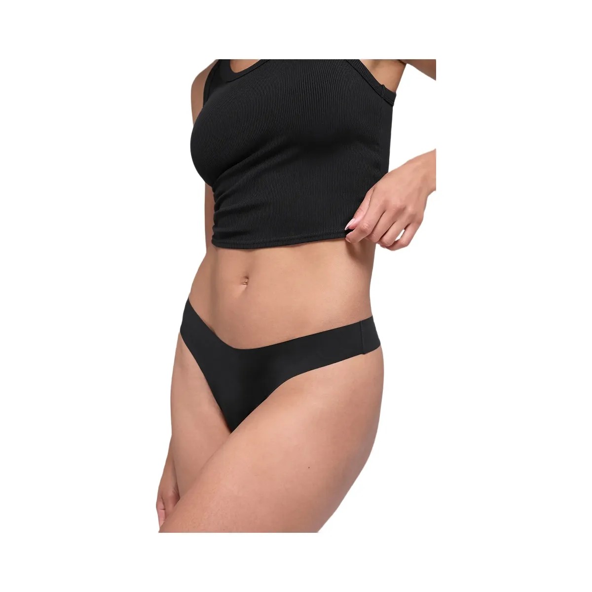 Alo Women's Airbrush Invisible Thong - Black - HypeFly India View 1