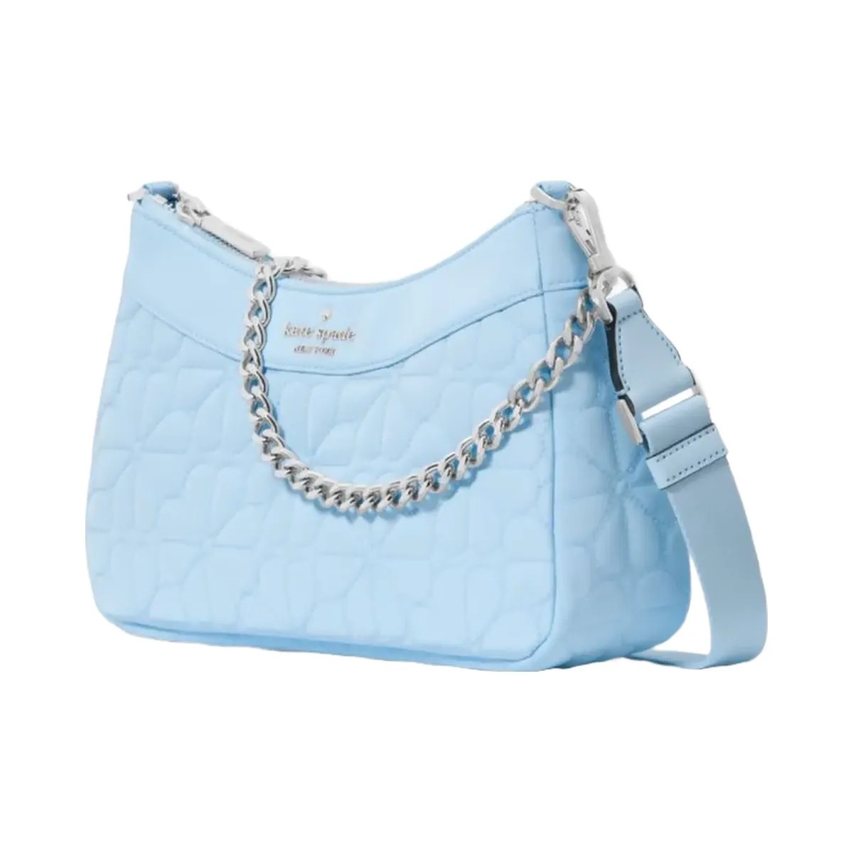 Kate Spade Flower Quilted Fabric Convertible Crossbody Montauk Blue - HypeFly India View 4