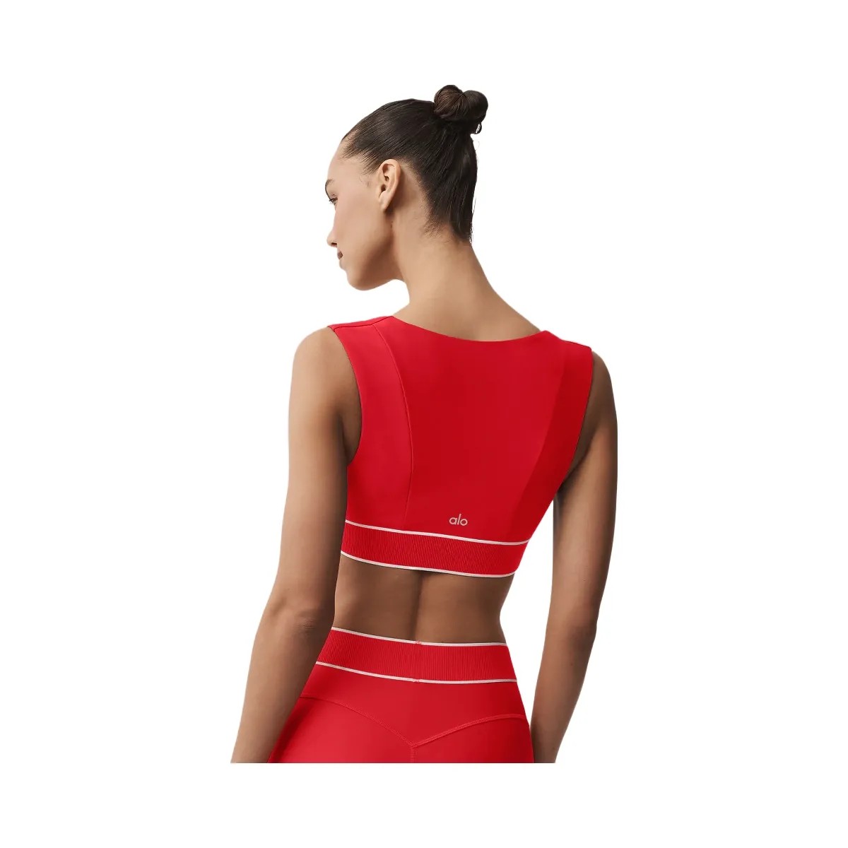 Alo Women's Airlift Alignment Bra - Bright Red/White - HypeFly India View 2