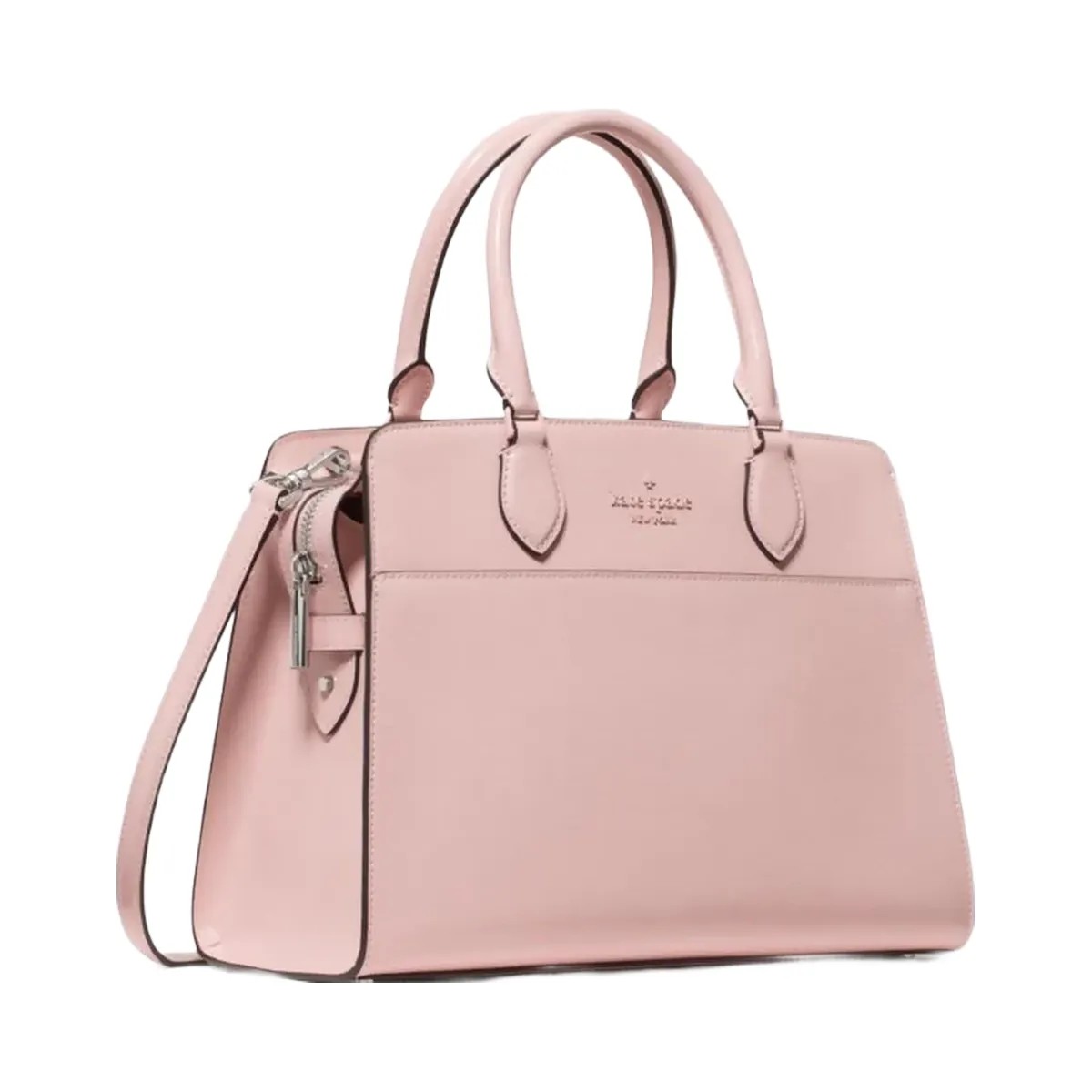 Kate Spade Madison Textured Patent Leather Medium Satchel Tutu Pink - HypeFly India View 3