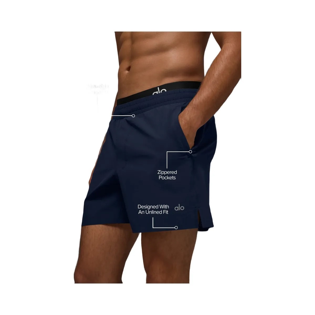 Alo Men's 5" Traction Running Short - Navy - HypeFly India View 2
