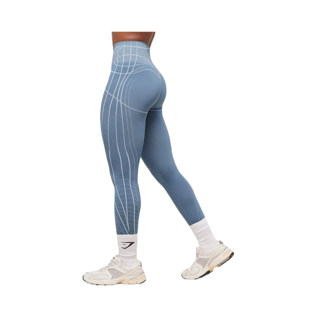Gymshark Apex Seamless Leggings - Worn Blue/Gentle Blue - HypeFly India View 3