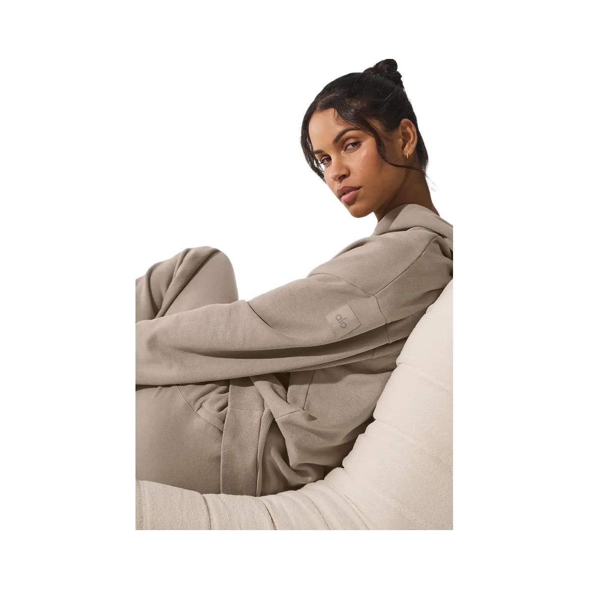 Alo Women's Chill Vintage Wash Hoodie - Gravel Wash - HypeFly India View 3