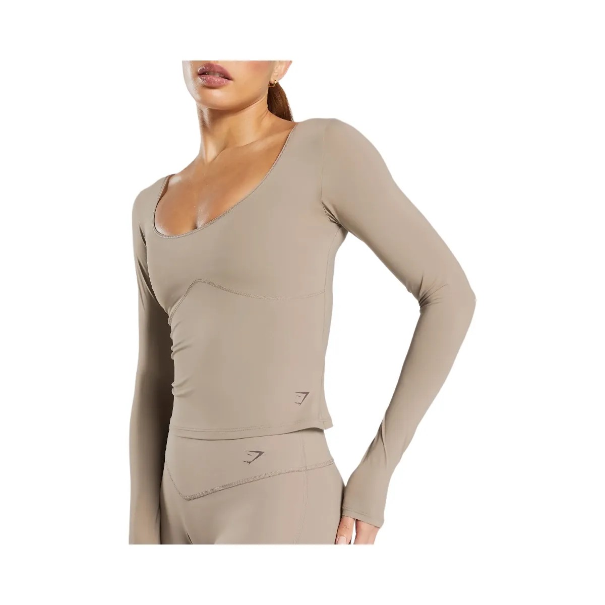 Gymshark Elevate Long Sleeve Top - Lifestyle Brown - HypeFly India View 4
