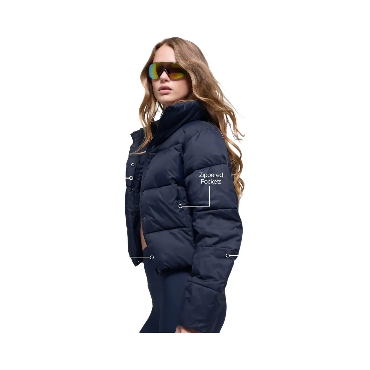 Alo Women's Gold Rush Puffer - Navy - HypeFly India View 2