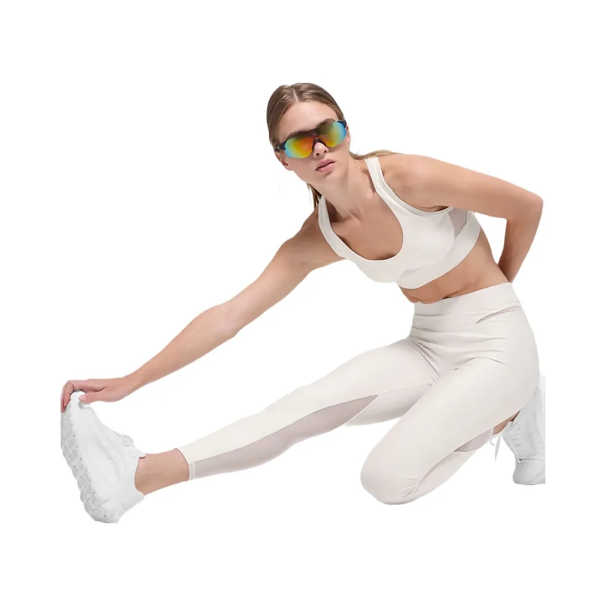 Alo Women's Airlift High-Waist 7/8 Rebel Legging - Ivory - HypeFly India View 6