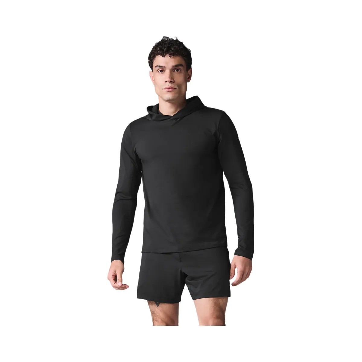 Alo Men's Conquer Reform Long Sleeve With Hood - Black - HypeFly India View 1