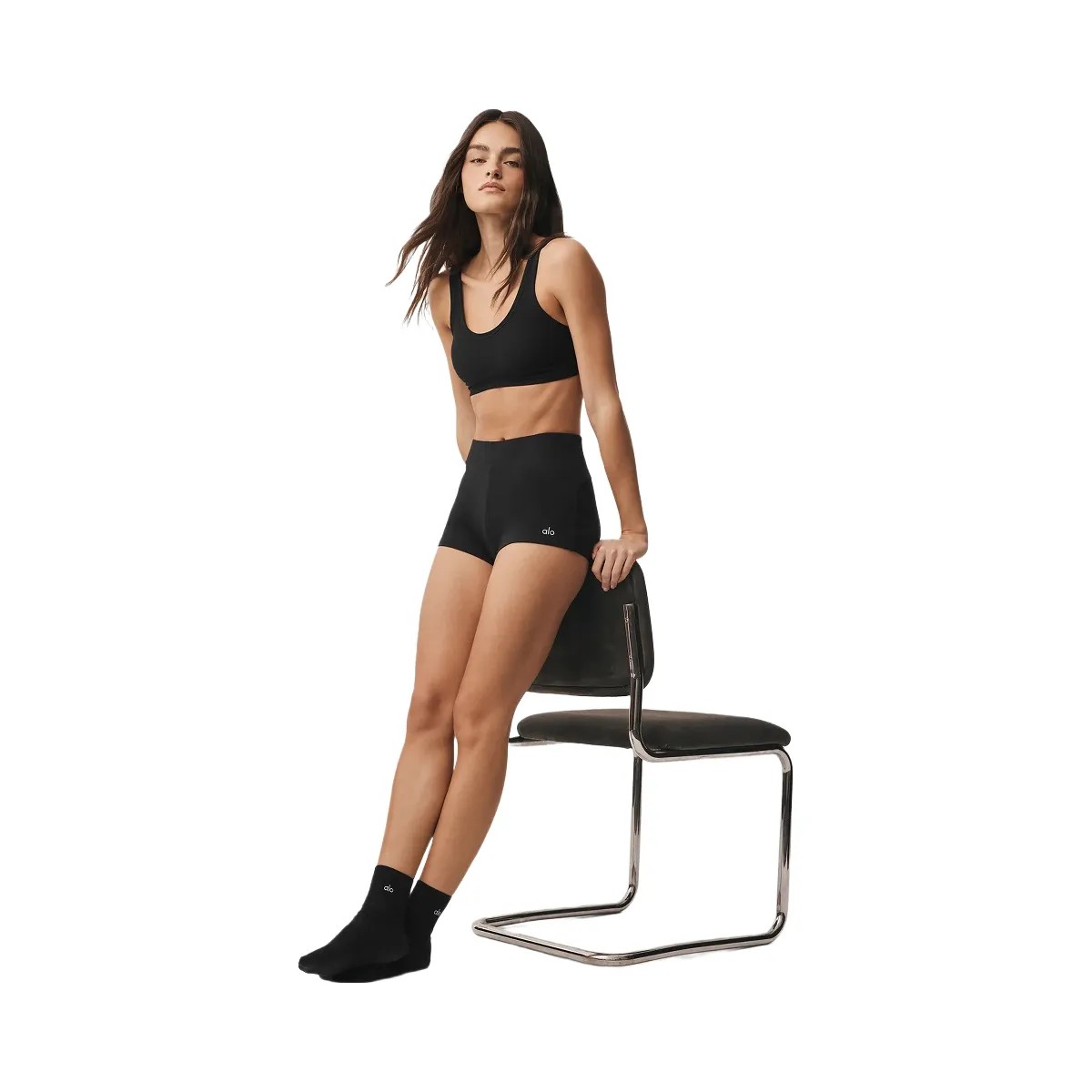 Alo Women's Sway My Way Micro Short - Black - HypeFly India View 4