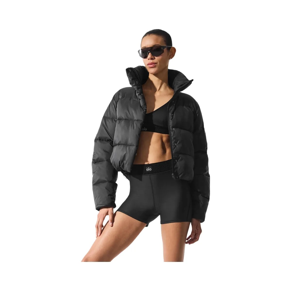 Alo Women's Airlift High-Waist Line Up Short - Black - HypeFly India View 1