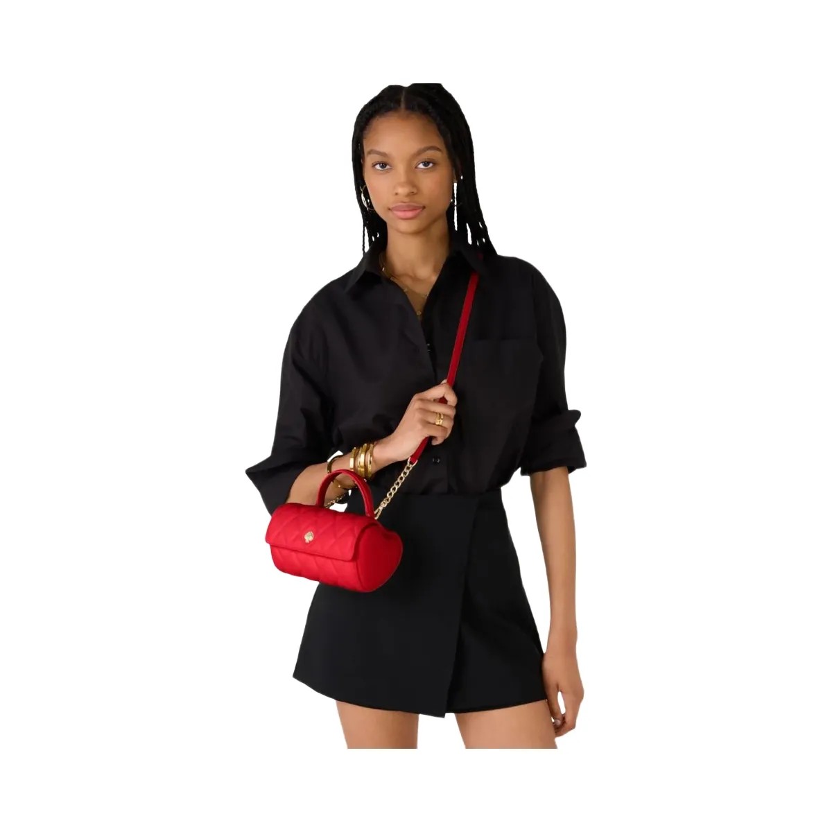 Kate Spade Heart Barrel Quilted Crossbody Ruby Red - HypeFly India View 2