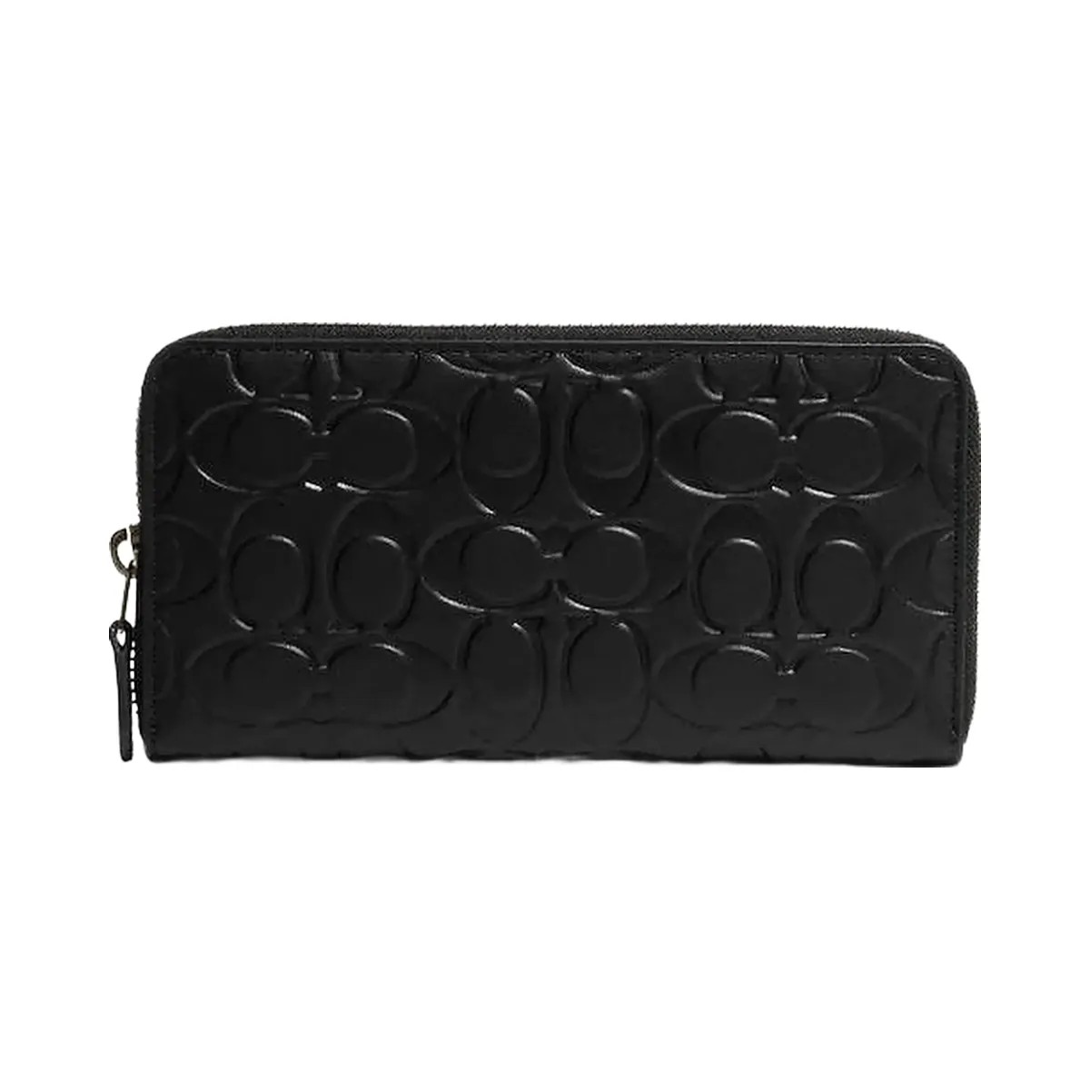 Coach Accordion Wallet In Signature Leather Smooth Leather-Gunmetal-Black - HypeFly India View 1