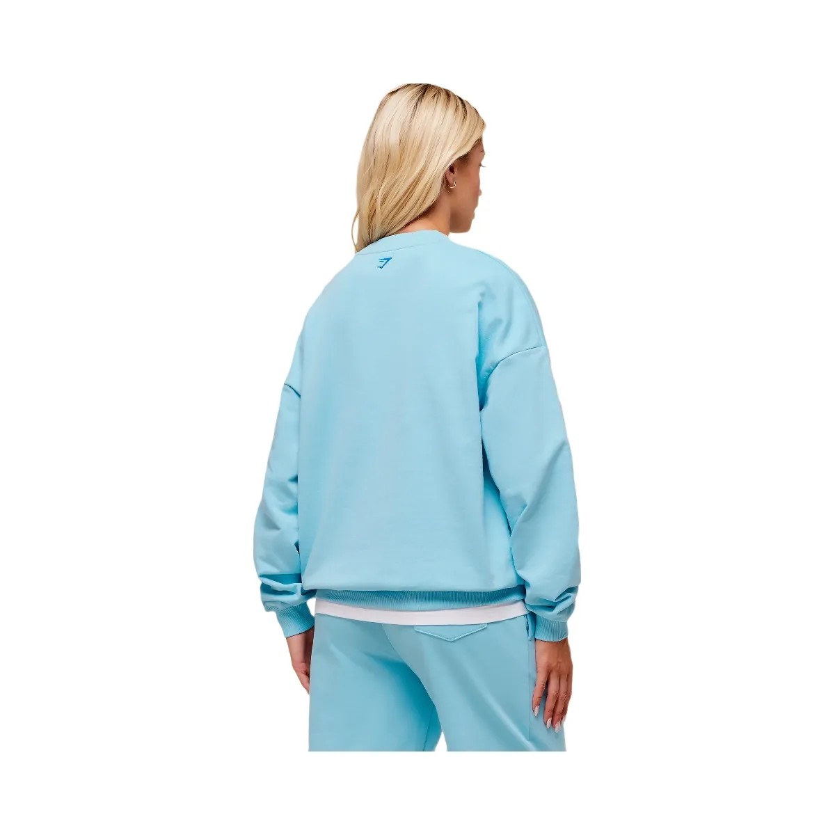 Gymshark Collegiate Graphic Crew Neck Pullover - Athletic Light Blue - HypeFly India View 2