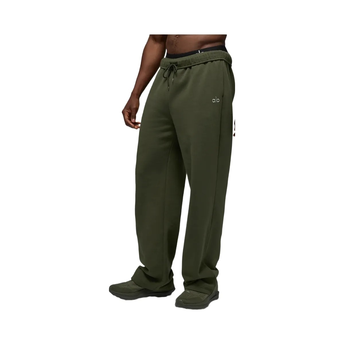 Alo Men's Accolade Straight Leg Sweatpant - Green Olive - HypeFly India View 4