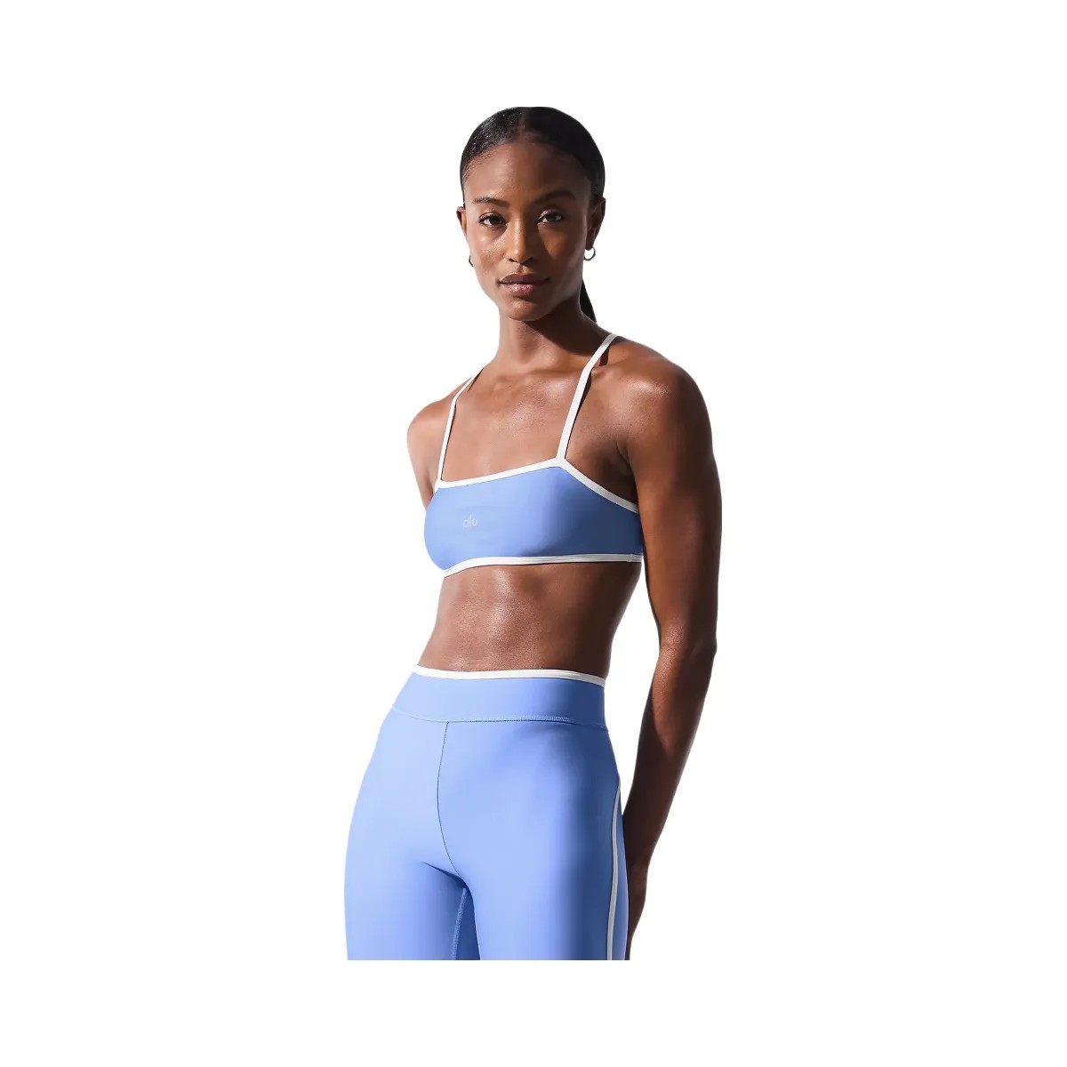 Alo Women's Airlift Charger Bra - Crystal Clear Blue/White - HypeFly India View 2