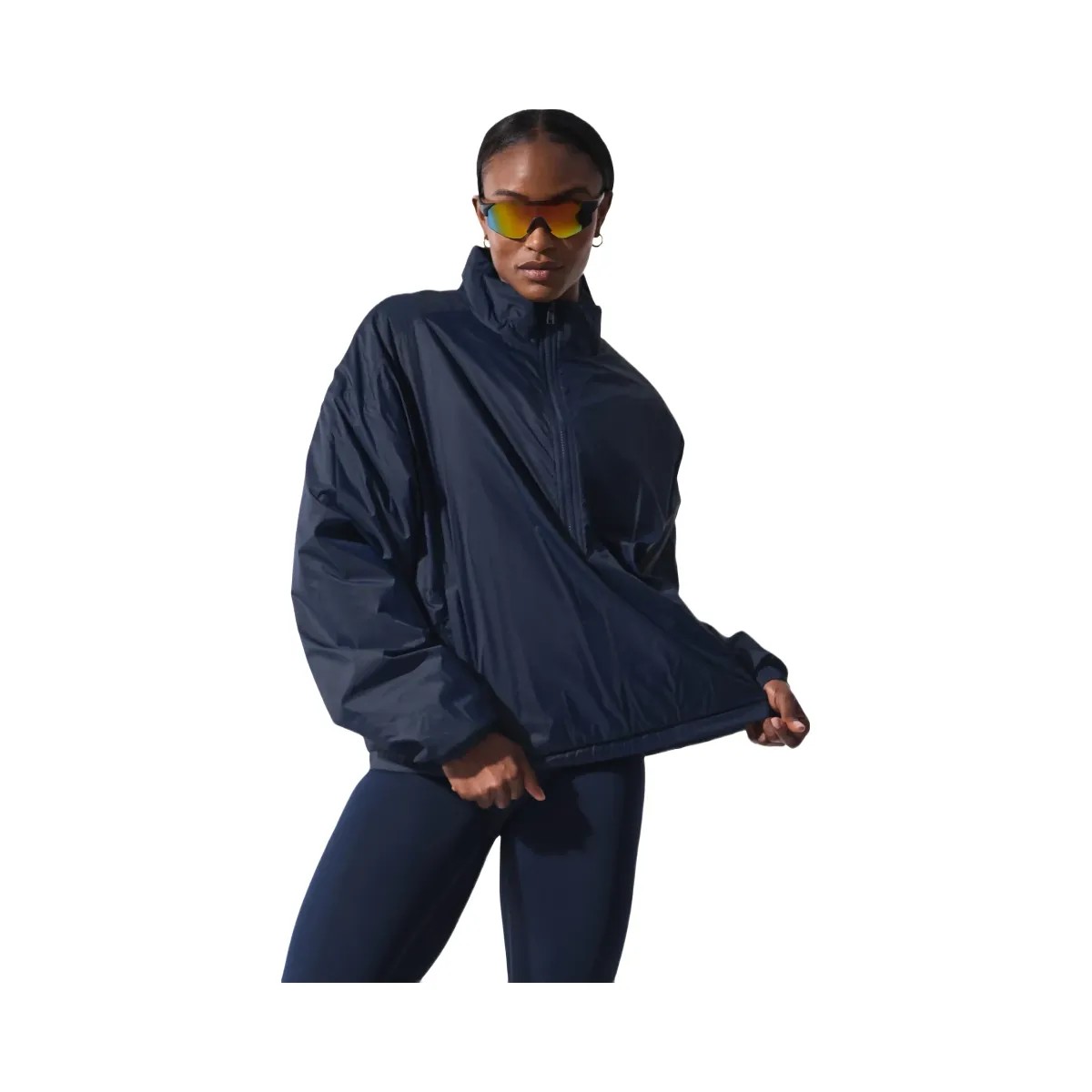 Alo Women's Latitude Light Weight 1/2 Zip Pullover Jacket - Navy - HypeFly India View 4