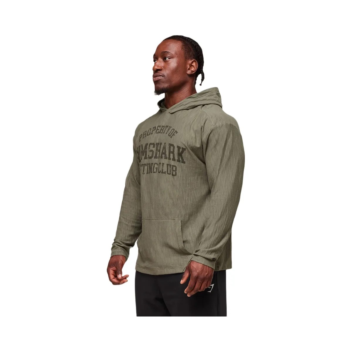 Gymshark Lightweight Slub Textured Hoodie - Utility Green - HypeFly India View 3
