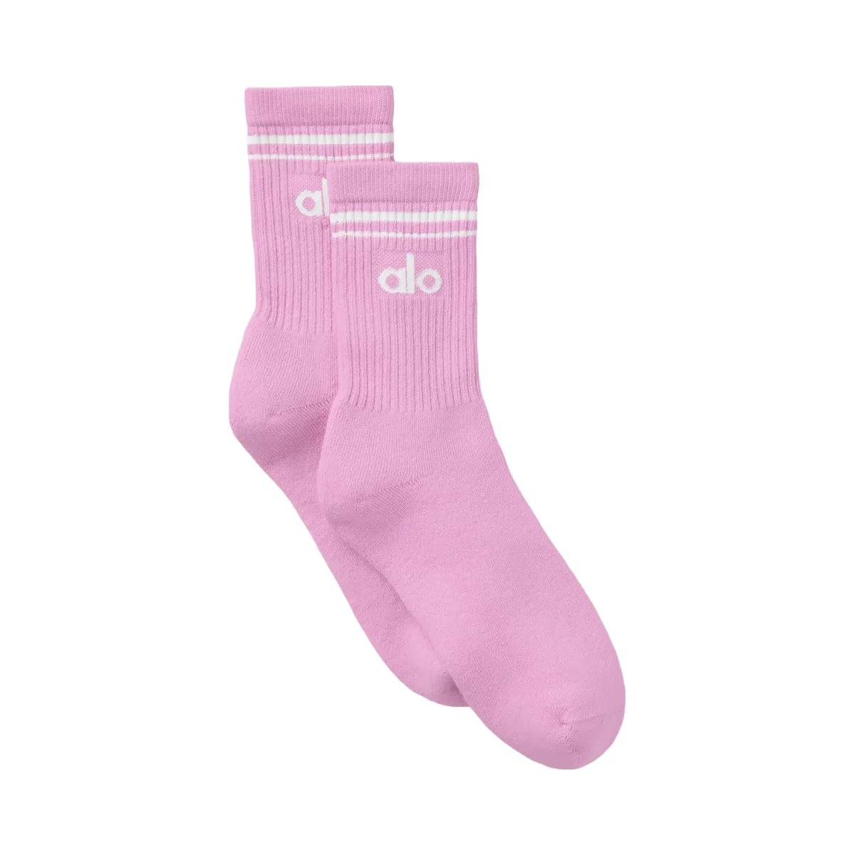Alo Unisex Half-Crew Throwback Sock - Candy Heart Pink/White - HypeFly India View 1