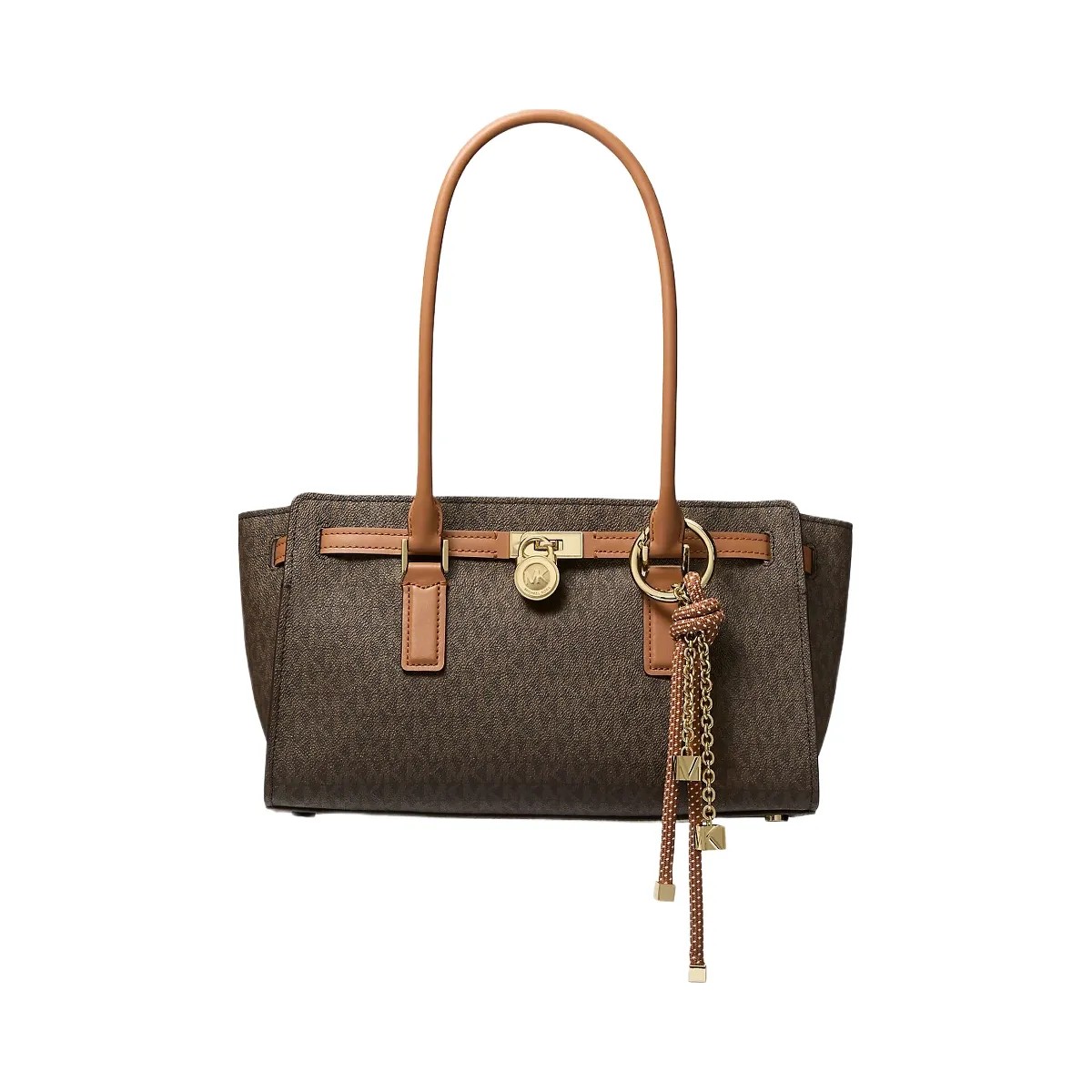 Michael Kors Hamilton Moderne Small Signature Logo Satchel Brn-Acorn - HypeFly India View 1