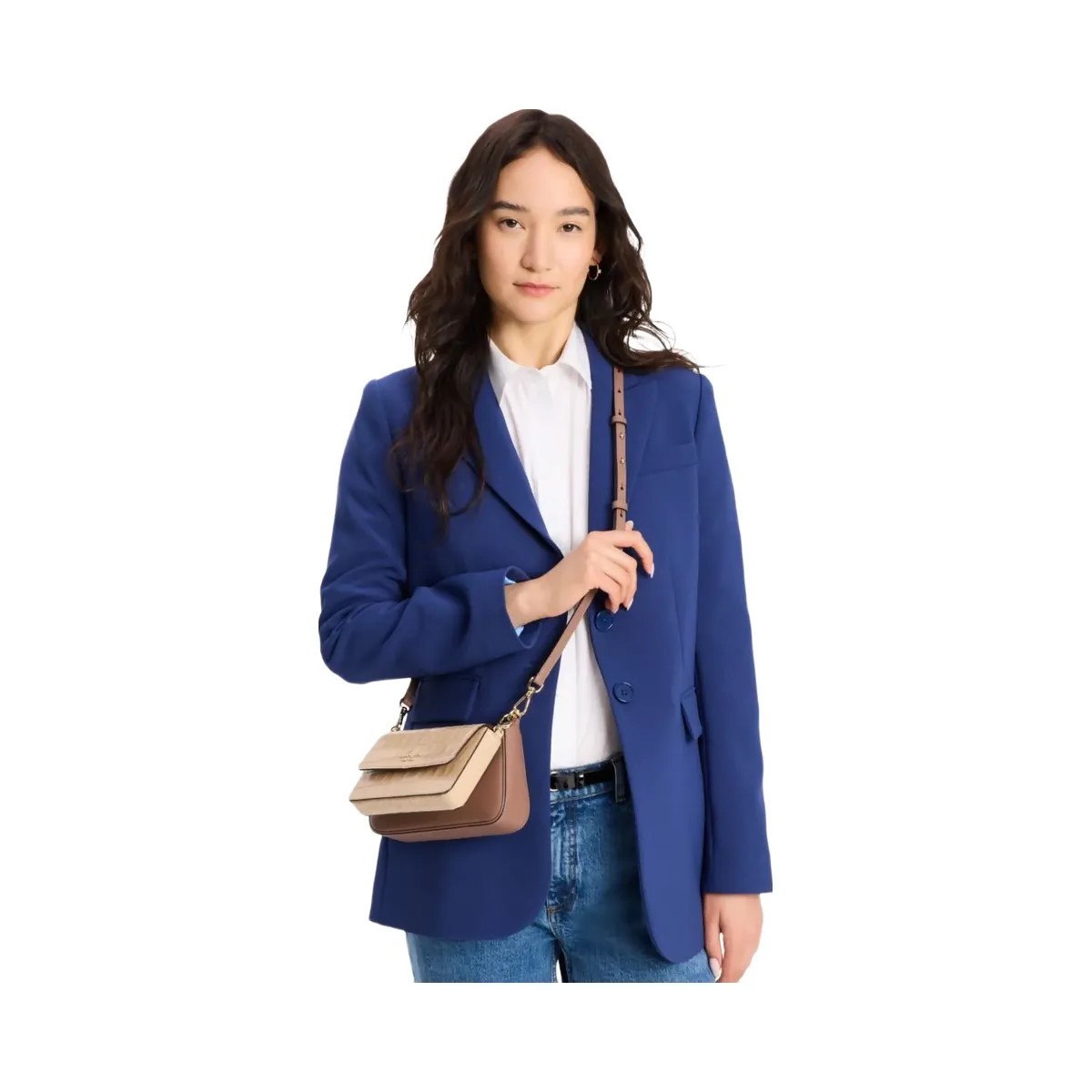 Kate Spade Double Up Croc Embossed Crossbody Warm Acorn Multi - HypeFly India View 2